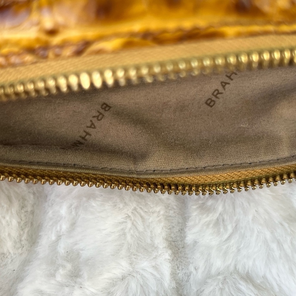 Brahmin Tan Croc-Embossed Satchel with Strap and Pouch - Picture 15 of 16